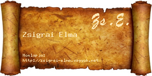 Zsigrai Elma névjegykártya